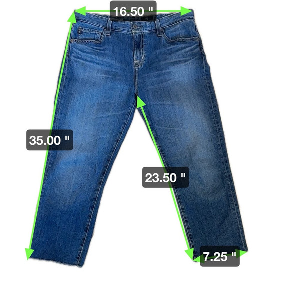 AG Adriano Goldschmied Ex-Boyfriend Slim Slouchy Slim Frayed raw hem sz 28R - Picture 4 of 10